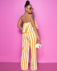 Sexy Striped Tube Top And Pants 2 Piece Sets APLF-2011