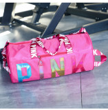 PINK Letter Laser Sequin Fitness Gym Travel Bags GBRF-92Laser