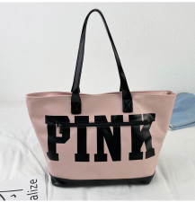 PINK Letter PU Leather Handbags Large Capacity Bag GBRF-2001