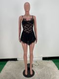 Solid Color Lace Sling Sexy Mini Dress ARM-8320