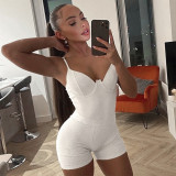 Solid Sexy Sling Bodysuit+Shorts Two Piece Sets ME-8036
