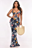 Floral Print Hollow Out Sling Jumpsuit ME-8054