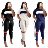 Plus Size Casual Sports Short Sleeve 2 Piece Sets SH-390282