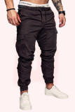 Men's Solid Color Tether Casual Pants FLZH-8811