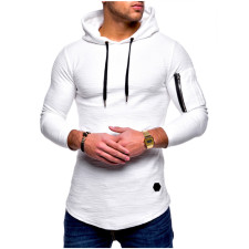 Men's Solid Color Long Sleeve Hoodie FLZH-ZW61