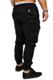 Men's Solid Color Tether Casual Pants FLZH-8811