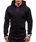 Men's Casual Solid Zip Hooded Coats FLZH-ZW08
