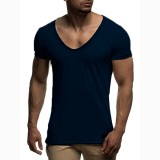 Men Solid Color Casual Short Sleeve T-Shirts FLZH-ZT18
