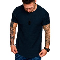 Men's Casual Fashion Solid Color Short Sleeve T-Shirt FLZH-ZT139