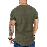 Men's Casual Fashion Solid Color Short Sleeve T-Shirt FLZH-ZT139