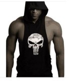 Men Skull Printed Sleeveless Hooded Vest FLZH-ZT32