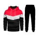 Men's Casual Color Block Hooded Sweatshirt Two-Piece Pants Sets FLZH-ZW105-ZK33