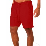Men's Solid Color Lace Up Sports Casual Shorts FLZH-ZK73