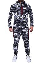 Men Camouflage Print Coat Two-Piece Pants Sets FLZH-W27-ZK27