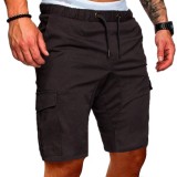 Men's Solid Color Tether Casual Shorts FLZH-ZK57