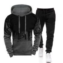 Men Ink Splash Print Hooded Sweatshirt Two-Piece Pants Sets FLZH-ZW86-ZK33