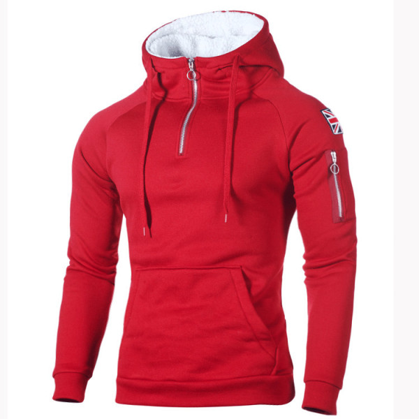 Men Neckline Zipper Casual Hooded Sweatshirts FLZH-ZW25