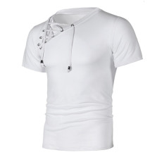 Men's Solid Color Pullover Short Sleeve T-Shirt FLZH-ZT05