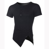 Men's Fashion Irregular Short Sleeve T-shirt FLZH-ZT13