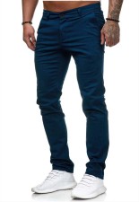 Men's Casual Slim Solid Color Pants FLZH-8816
