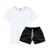 Men's Short Sleeve Fashion T-Shirt Two Piece Shorts Set FLZH-ZT129-ZK70