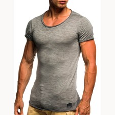 Men Short Sleeve Solid Casual T-Shirts FLZH-ZT17