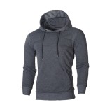 Men's Fashion Casual Solid Color Long Sleeve Hoodie Sweatshirt FLZH-ZW72