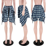 Plaid Irregular Casual Shorts ASL-6567