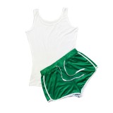 Plus Size Solid Tank Top And Shorts Sports Suits SHD-9373