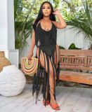 Sexy Knit Hollow Out Tassel One-Piece Swimsuit TR-1205