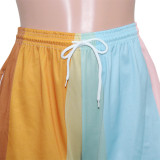 Rainbow Color Drawstring Shorts SH-390309