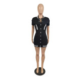 Casual Buttons Baseball Mini Dress IV-8306