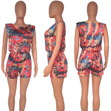 Casual Printed Sleeveless 2 Piece Shorts Sets APLF-2012