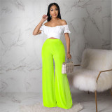 Solid High Waist Wide Leg Pants ASL-6575