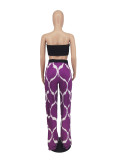 Casual Printed Straight Pants (Without Top)ZDF-31202