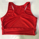Solid Sports Tank Shorts Two Piece Sets MEI-9252