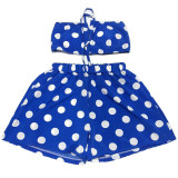 Polka Dot Print Vacation Two Piece Shorts Sets MEI-9253
