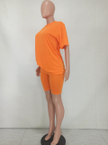 Solid T Shirt And Shorts Loose 2 Piece Sets QZYD-1130