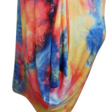 Plus Size Tie Dye Print Sleeveless Irregular Dress NNWF-7453