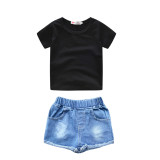 Kids Boys T Shirt+Denim Shorts 2 Piece Sets YKTZ-G016