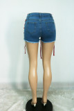 Denim Strip Bandage Jeans Shorts WXIN-1117