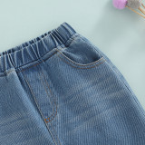 Kids Girls Denim Flared Jeans Pants YKTZ-2093