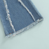 Kids Girls Denim Flared Jeans Pants YKTZ-2093