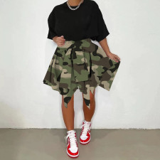 Camo Print Irregular Skirt (Without Top)MWDF-8381