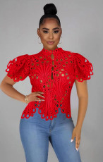 Sexy Short Sleeve Hollow Out Top XMEF-1184