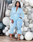 Plus Size Solid Long Sleeve Jumpsuit NLF-LY8052