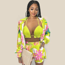 Floral Print Sexy 3 Piece Sets QYF-6623