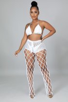 Sexy Crochet Fishnet Hollow Out Two Piece Pants Sets OSM-4357