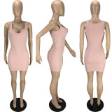Solid Sleeveless Slim Mini Dress MN-9334