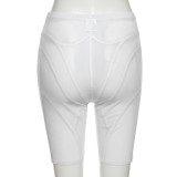 Sexy Mesh See-Through High Waist Tight Shorts XEF-K21P12759